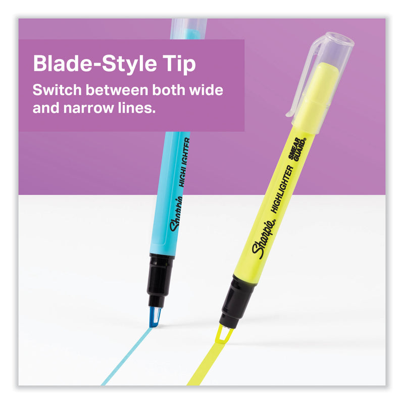 Sharpie Clearview Pen-Style Highlighter, Chisel Tip, Assorted Colors, 8/Pack (SAN1966798) Set of 8