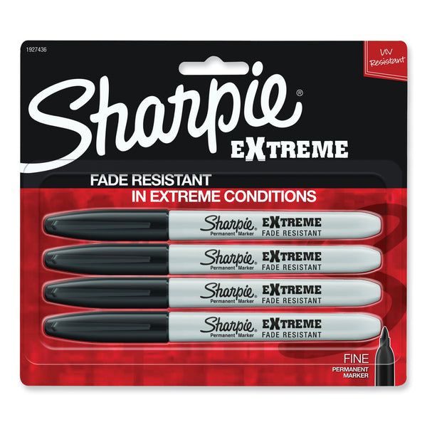 Sharpie® Extreme Marker, Fine Bullet Tip, Black, 4/Pack (SAN1927436) Pack of 4