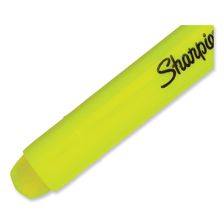 Gel Highlighters, Fluorescent Yellow Ink, Bullet Tip, Yellow Barrel, Dozen (SAN1780478)