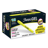 Gel Highlighters, Fluorescent Yellow Ink, Bullet Tip, Yellow Barrel, Dozen (SAN1780478)