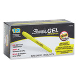 Gel Highlighters, Fluorescent Yellow Ink, Bullet Tip, Yellow Barrel, Dozen (SAN1780478)