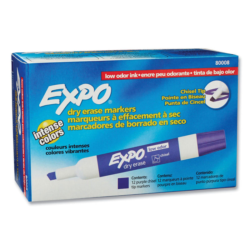 Expo® Low-Odor Dry-Erase Marker, Broad Chisel Tip, Purple (SAN80008A) 1 Dozen