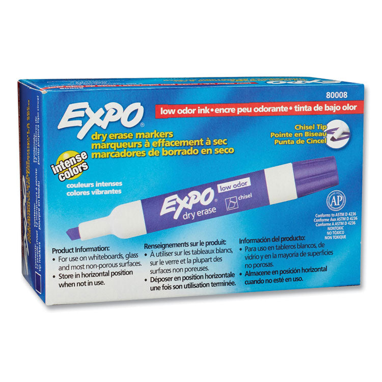 Low-Odor Dry-Erase Marker, Broad Chisel Tip, Purple, Dozen (SAN80008) 1 Dozen