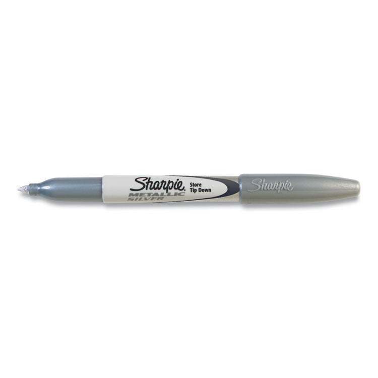 Sharpie® Metallic Fine Point Permanent Markers, Fine Bullet Tip, Metallic Silver, Dozen (SAN39100) 1 Dozen