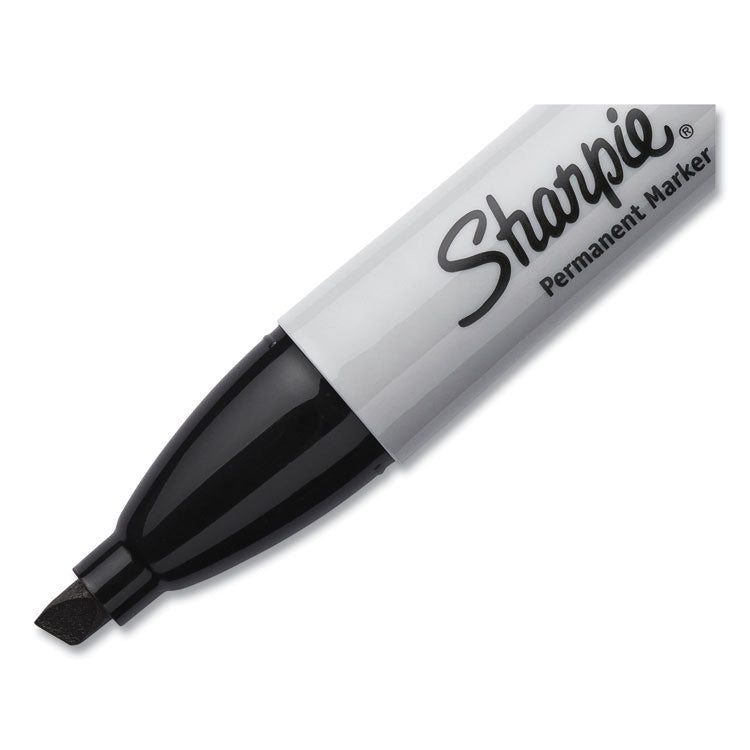 Sharpie® Chisel Tip Permanent Marker, Medium Chisel Tip, Black, Dozen (SAN38201)