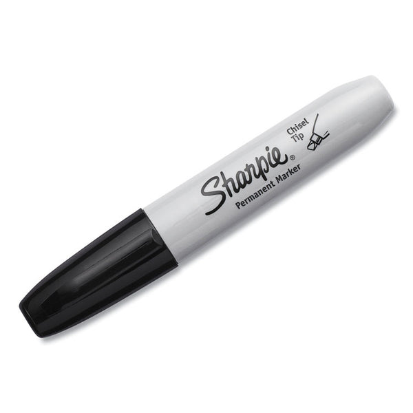 Sharpie® Chisel Tip Permanent Marker, Medium Chisel Tip, Black, Dozen (SAN38201)