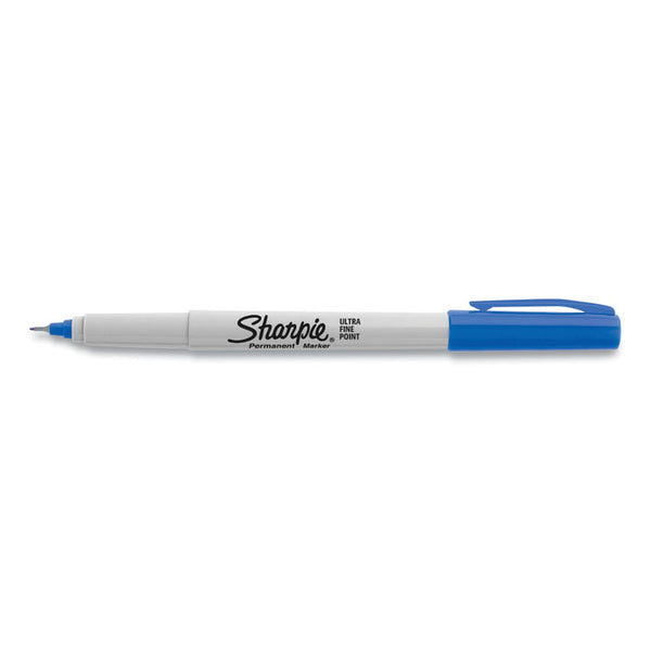 Sharpie® Ultra Fine Tip Permanent Marker, Ultra-Fine Needle Tip, Blue, Dozen (SAN37003)