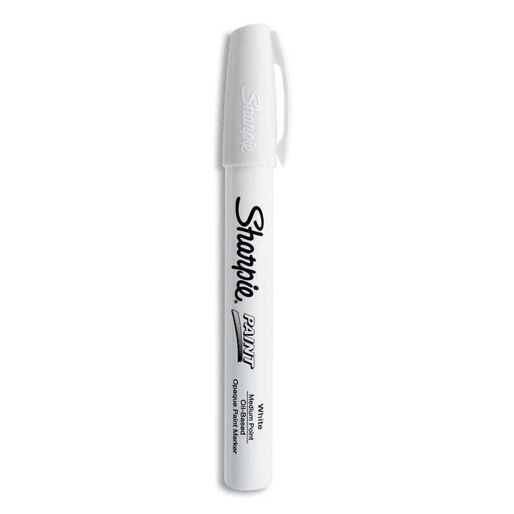 Sharpie® Permanent Paint Marker, Medium Bullet Tip, White (SAN35558) Each