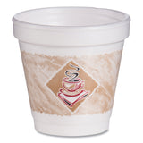 ThermoGlaze Insulated Foam Cups Stock Prints, 4 oz, White/Beige/Red, 1,000/Carton (DCC4J4G) Case of 1000