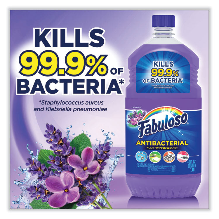 Fabuloso® Antibacterial Multi-Purpose Cleaner, Lavender Scent, 48 oz Bottle, 6/Carton (CPC98573) Case of 6