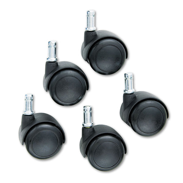 Safco Hard Floor Casters for Workbench Chairs, Black, Set of 5 (SAF5132) 1 Set