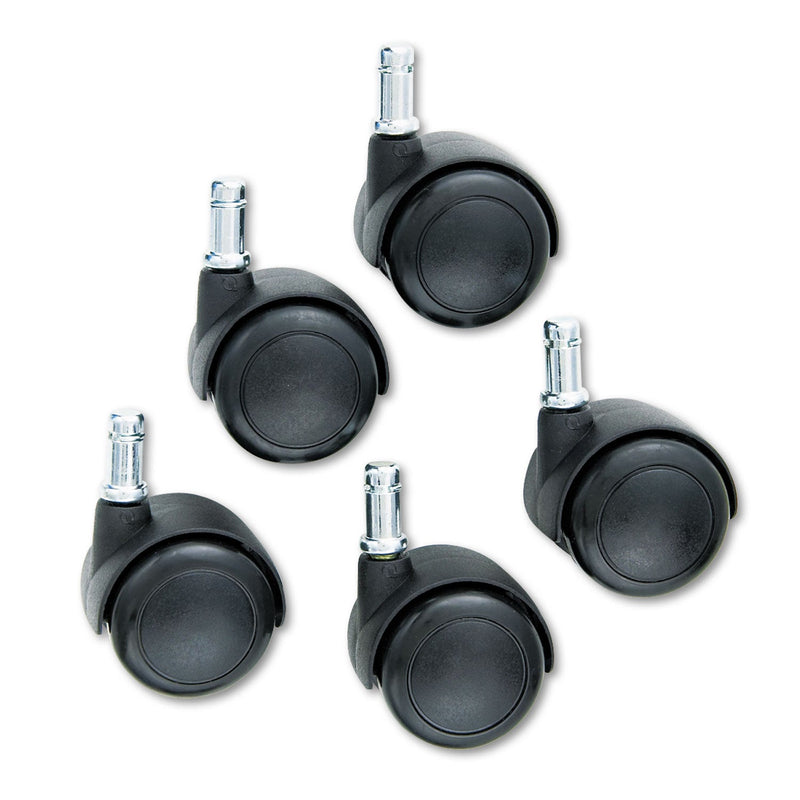 Safco Hard Floor Casters for Workbench Chairs, Black, Set of 5 (SAF5132) 1 Set