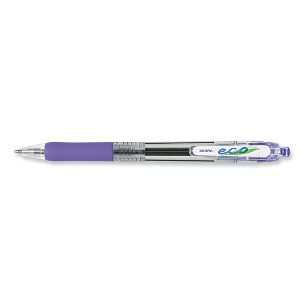 Zebra® ECO Jimnie Clip Ballpoint Pen, Retractable, Medium 1 mm, Blue Ink, Clear/Blue Barrel, 12/Pack (ZEB22520)