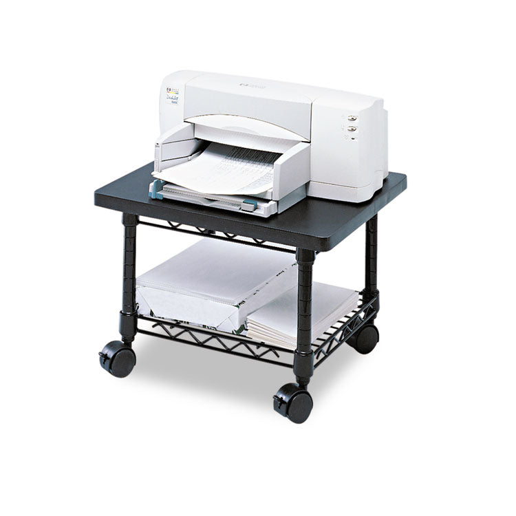 Safco® Underdesk Printer/Fax Stand, Engineered Wood, 2 Shelves, 19" x 16" x 13.5", Black (SAF5206BL) Each