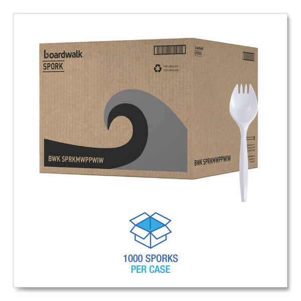 Mediumweight Wrapped Polypropylene Cutlery, Spork, White, 1,000/Carton (BWKSPRKMWPPWIW) Case of 1000