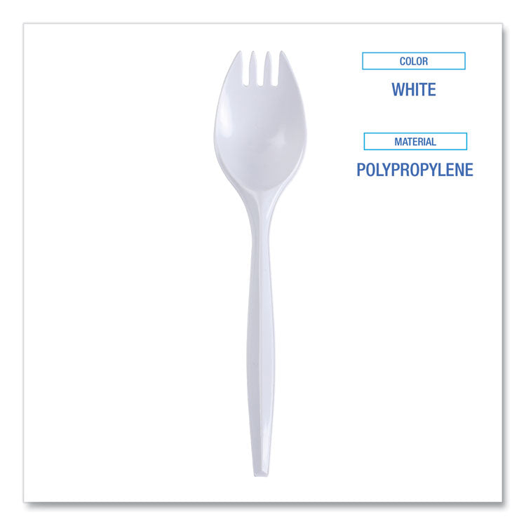 Mediumweight Wrapped Polypropylene Cutlery, Spork, White, 1,000/Carton (BWKSPRKMWPPWIW) Case of 1000