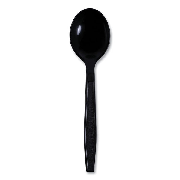 Boardwalk® Heavyweight Wrapped Polypropylene Cutlery, Soup Spoon, Black, 1,000/Carton (BWKSSHWPPBIW)