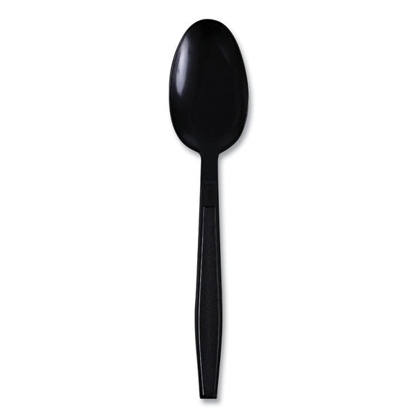 Boardwalk® Heavyweight Wrapped Polypropylene Cutlery, Teaspoon, Black, 1,000/Carton (BWKTSHWPPBIW)