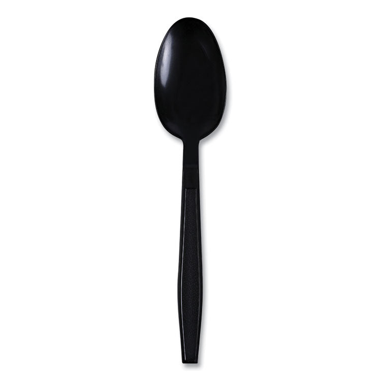 Boardwalk® Heavyweight Wrapped Polypropylene Cutlery, Teaspoon, Black, 1,000/Carton (BWKTSHWPPBIW) Case of 1000