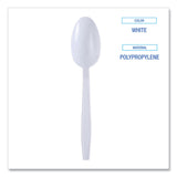 Boardwalk® Heavyweight Wrapped Polypropylene Cutlery, Teaspoon, White, 1,000/Carton (BWKTSHWPPWIW) Case of 1000