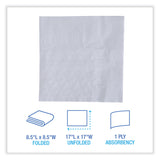 Boardwalk® Dinner Napkin, 1-Ply, 17 x 17, White, 250/Pack, 12 Packs/Carton (BWK8307W) Case of 3000