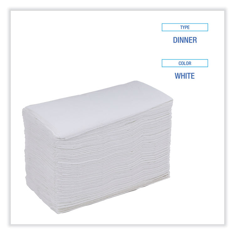 Boardwalk® Dinner Napkin, 2-Ply, 17 x 15, White, 100/Pack, 30 Packs/Carton (BWK8308W) Case of 3000