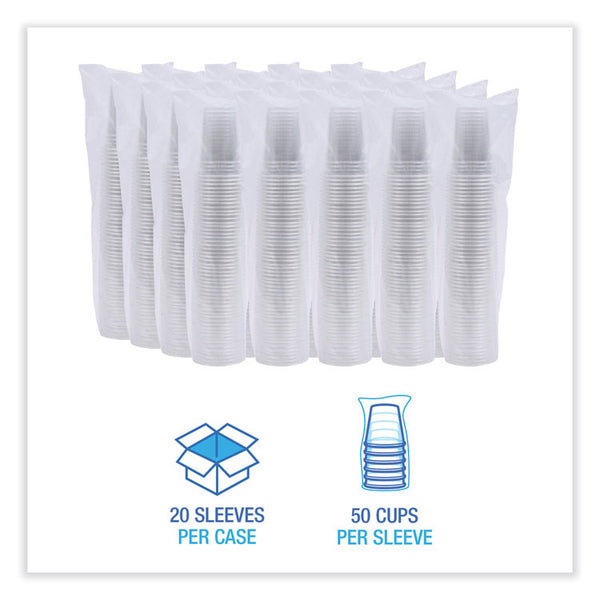 Boardwalk® Clear Plastic Cold Cups, 9 oz, PET, 50 Cups/Sleeve, 20 Sleeves/Carton (BWKPET9)