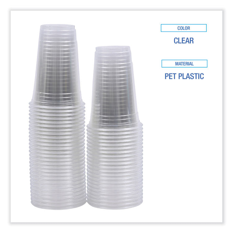 Boardwalk® Clear Plastic Cold Cups, 20 oz, PET, 50 Cups/Sleeve, 20 Sleeves/Carton (BWKPET20) Case of 1000