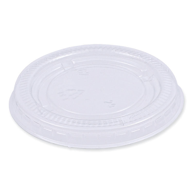 Boardwalk® Souffle/Portion Cup Lids, Fits 1.5 oz and 2 oz Portion Cups, Clear, 2,500/Carton (BWKPRTLID2)