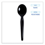 Boardwalk® Heavyweight Polystyrene Cutlery, Soup Spoon, Black, 1000/Carton (BWKSOUPHWPSBLA) Case of 1000