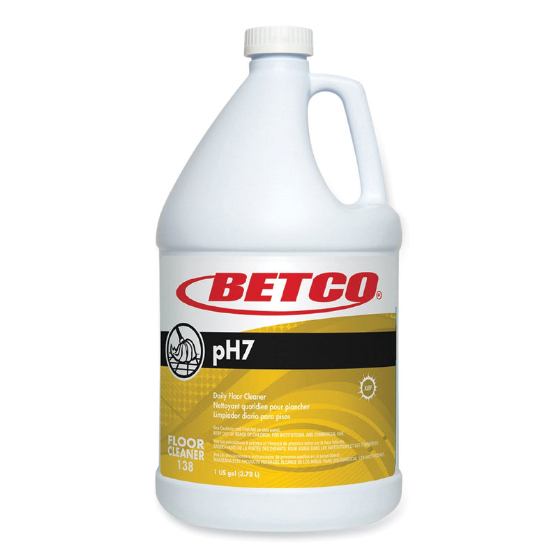 Betco® pH7 Floor Cleaner, Lemon Scent, 1 gal Bottle, 4/Carton (BET1380400) Case of 4