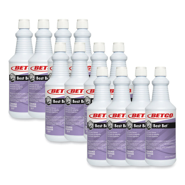 Betco® Best Bet Liquid Creme Cleanser, Mint, 32 oz Bottle, 12/Carton (BET771200)