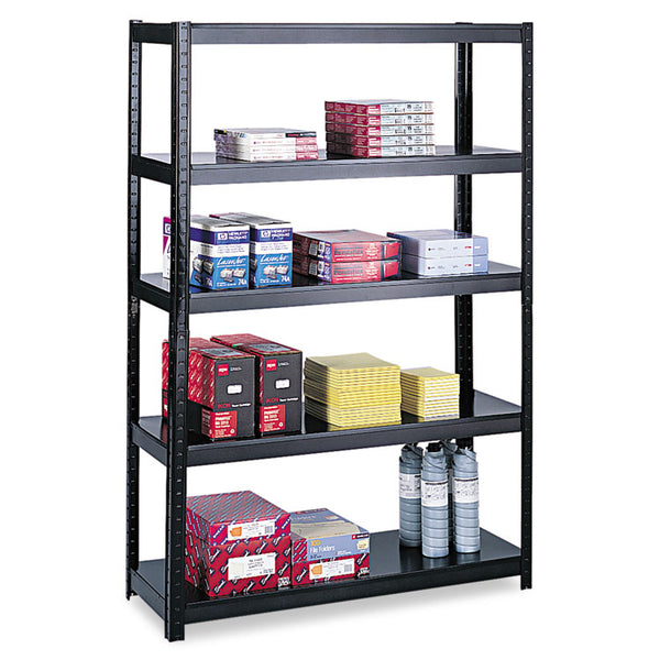 Safco® Boltless Steel Shelving, Five-Shelf, 48w x 18d x 72h, Black (SAF5246BL)