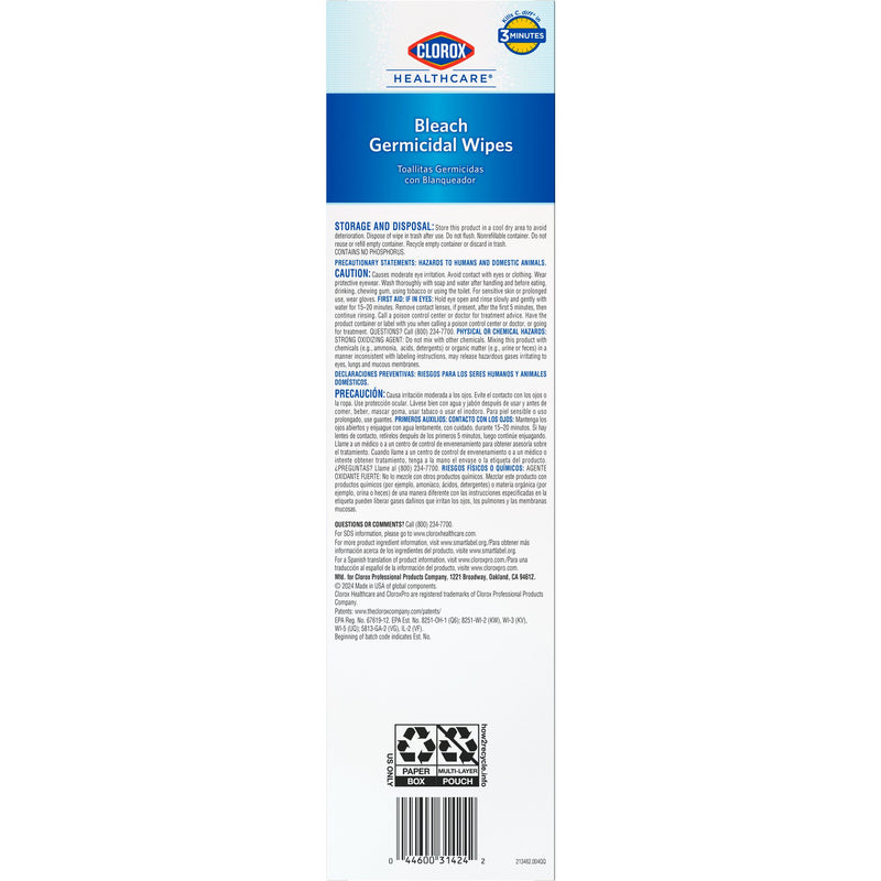 Clorox Healthcare® Surface Disinfectant Premoistened Germicidal Manual Pull Wipe 50 Count Individual Packet Fruity Floral Bleach Scent NonSterile (996100_CT) 50/CT