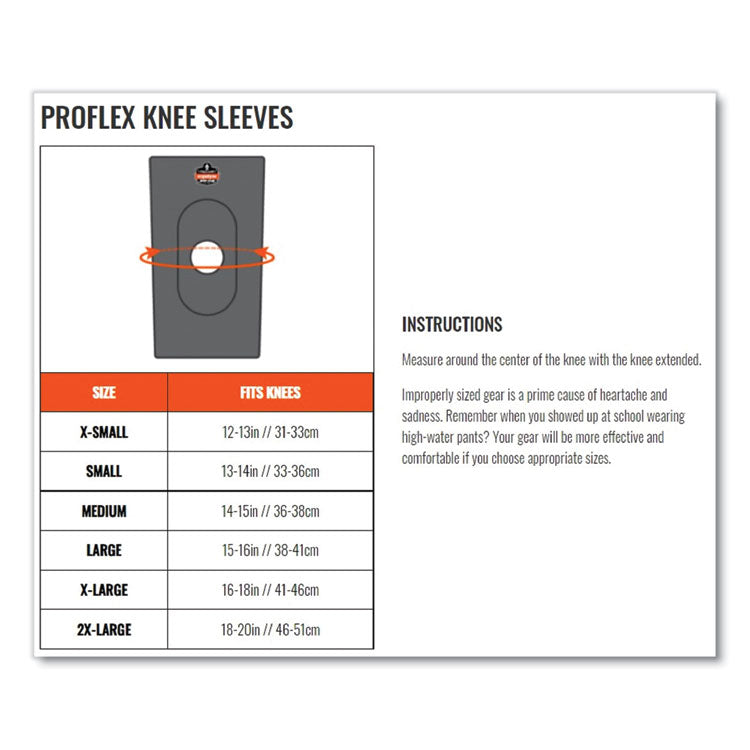 ergodyne® ProFlex 600 Neoprene Single Layer Knee Sleeve, 2X-Large, Black, Ships in 1-3 Business Days (EGO16506) Each