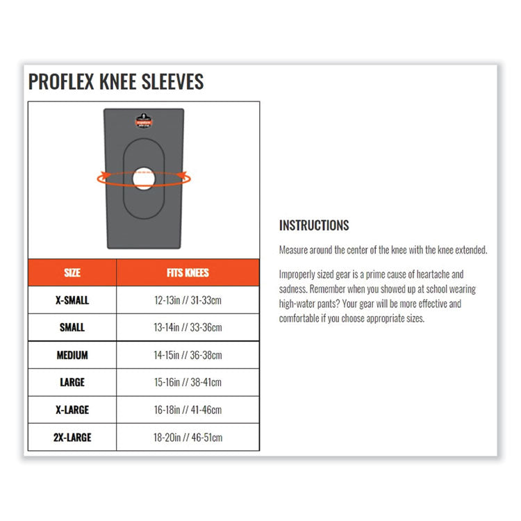ergodyne® ProFlex 615 Open Patella Anterior Pad Knee Sleeve, Small, Black, Ships in 1-3 Business Days (EGO16532) Each
