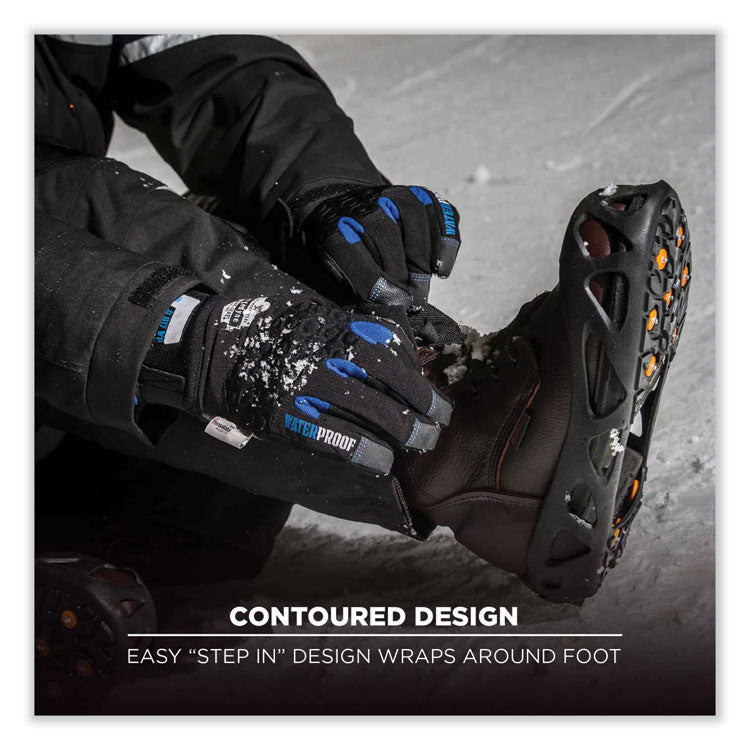 ergodyne® Trex 6304 One-Piece Step-In Full Coverage Ice Cleats, Small, Black, Pair, Ships in 1-3 Business Days (EGO16782) 1 Pair