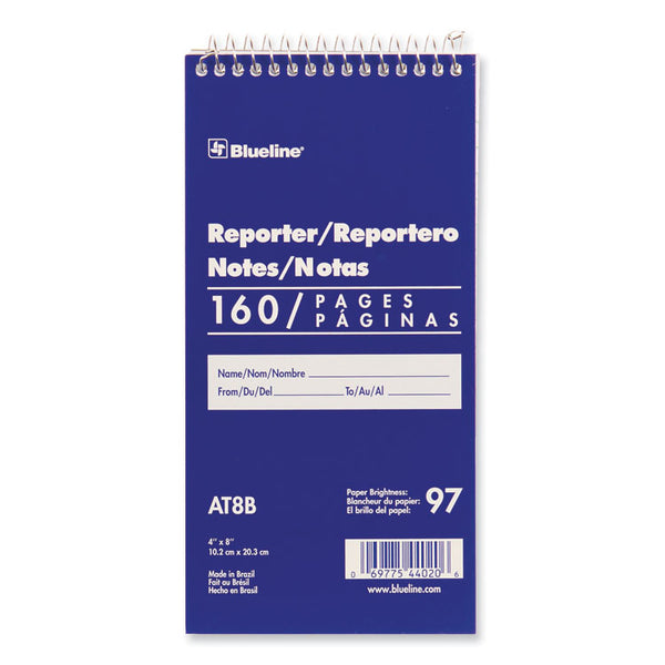 Blueline® Reporters Note Pad, Medium/College Rule, Blue Cover, 80 White 4 x 8 Sheets (REDAT8B)