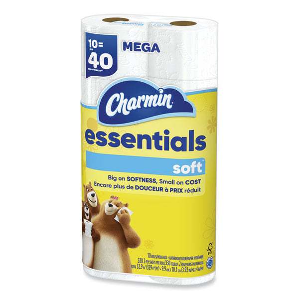 Charmin® Essentials Soft Bathroom Tissue, Septic Safe, 2-Ply, White, 330 Sheets/Roll, 30 Rolls/Carton (PGC04534)