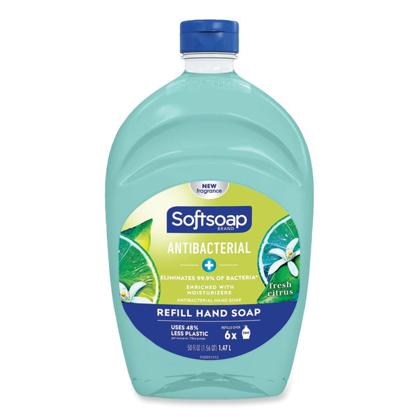 Softsoap® Antibacterial Liquid Hand Soap Refills, Fresh, 50 oz, Green, 6/Carton (CPC45991)