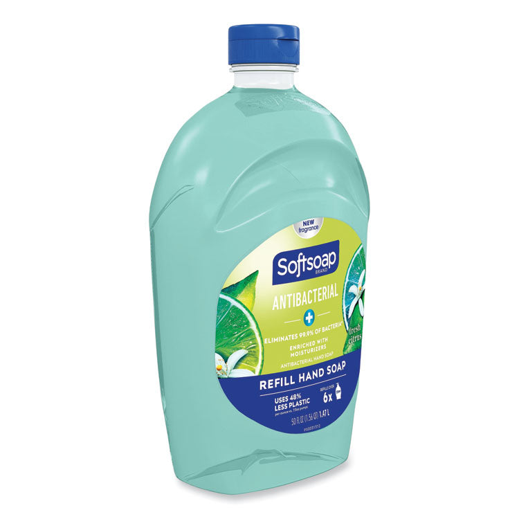 Softsoap® Antibacterial Liquid Hand Soap Refills, Fresh, 50 oz, Green, 6/Carton (CPC45991)