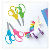 Westcott® For Kids Scissors, Pointed Tip, 5" Long, 1.75" Cut Length, Assorted Straight Handles, 12/Pack (ACM13141)