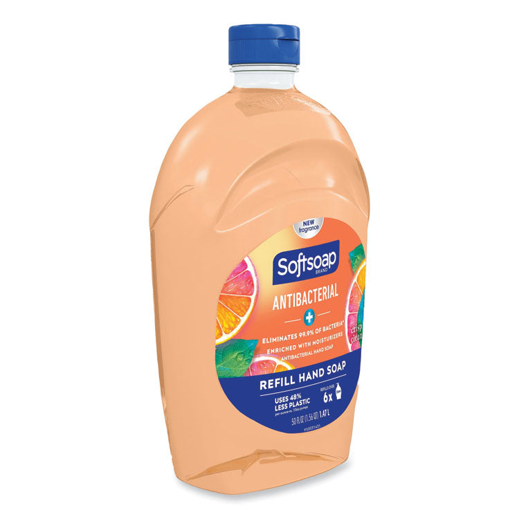 Softsoap® Antibacterial Liquid Hand Soap Refills, Fresh, 50 oz, Orange, 6/Carton (CPC46325)