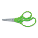 Westcott® For Kids Scissors, Pointed Tip, 5" Long, 1.75" Cut Length, Assorted Straight Handles, 12/Pack (ACM13141)