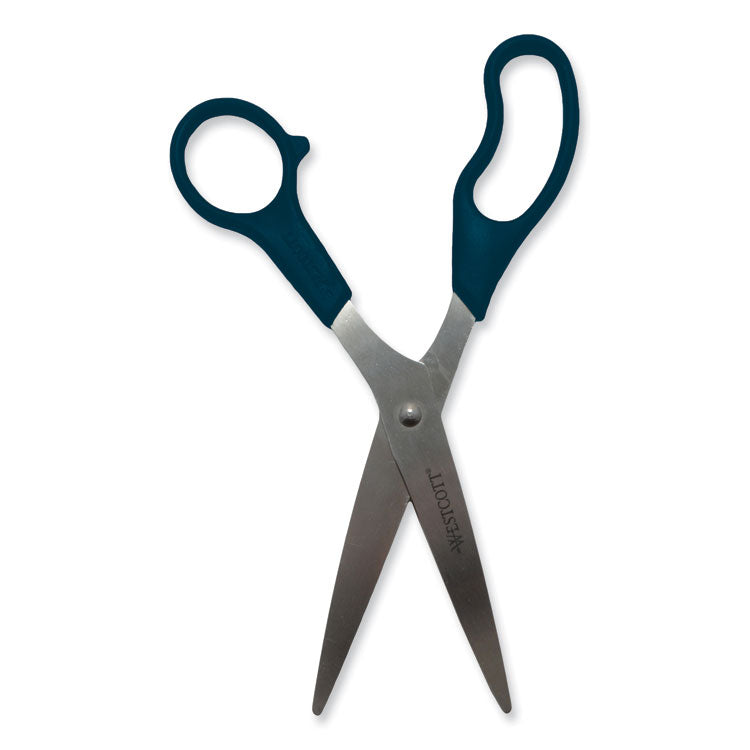 Westcott® Value Line Stainless Steel Shears, 8" Long, 3.5" Cut Length, Black Straight Handle (ACM13135)