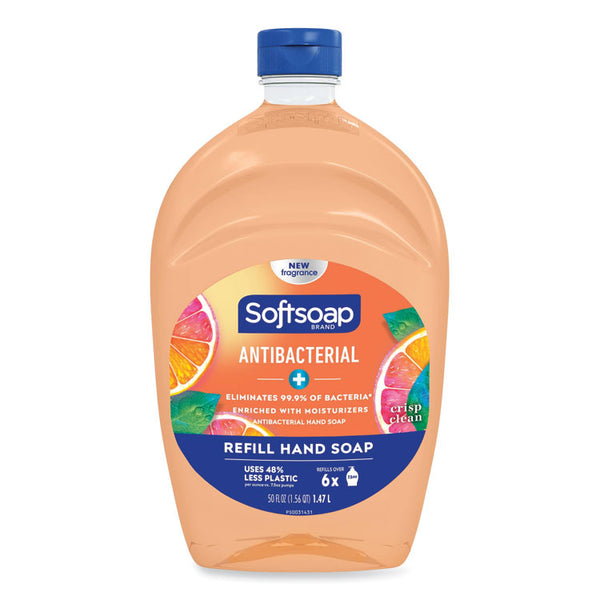 Softsoap® Antibacterial Liquid Hand Soap Refills, Fresh, 50 oz, Orange, 6/Carton (CPC46325)