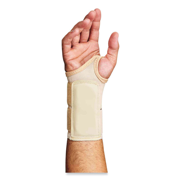 ergodyne® ProFlex 4010 Double Strap Wrist Support, Large, Fits Right Hand, Tan, Ships in 1-3 Business Days (EGO70126)