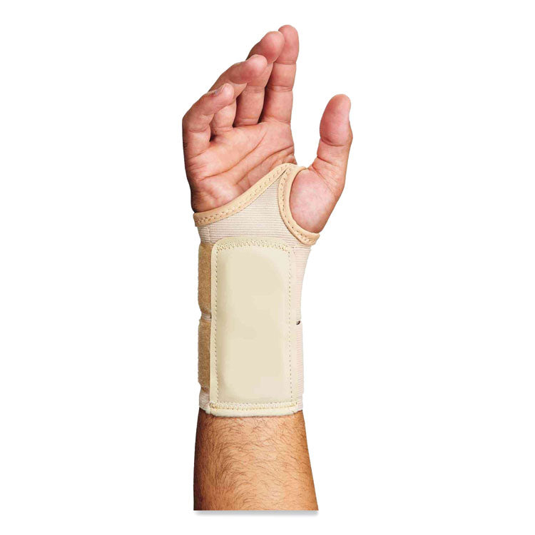 ergodyne® ProFlex 4010 Double Strap Wrist Support, Small, Fits Left Hand, Tan, Ships in 1-3 Business Days (EGO70132) Each