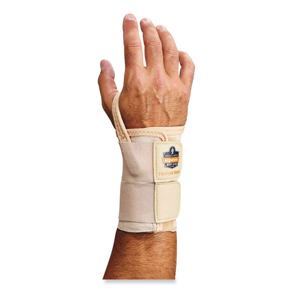 ergodyne® ProFlex 4010 Double Strap Wrist Support, Medium, Fits Left Hand, Tan, Ships in 1-3 Business Days (EGO70134)