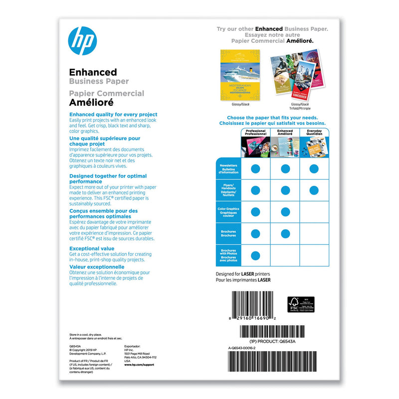 HP Laser Matte Brochure Paper, 112 Bright, 40 lb Bond Weight, 8.5 x 11, White, 150/Pack (HEWQ6543A)